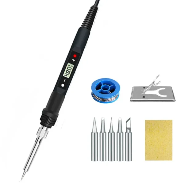 80W Digital Display Electric Soldering Iron Household Welding Adjustable Temperature Welding Pen Maintenance Tool Set - Image 3